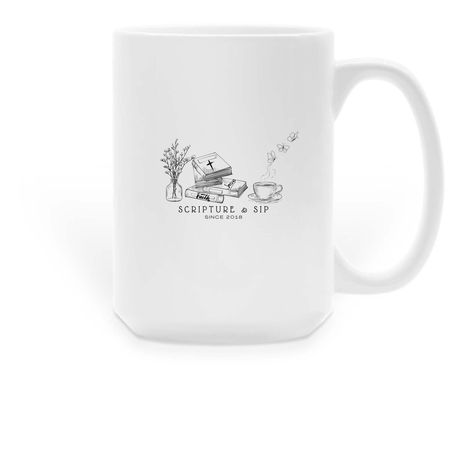 Scripture & Sip, a White Large Coffee Mug