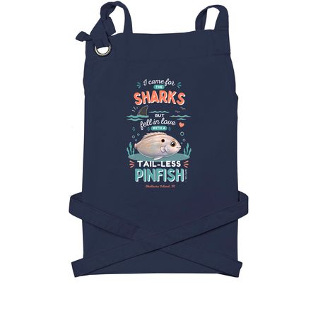 Tail-less Pinfish Aprons, a Navy Cotton Canvas Pocket Apron