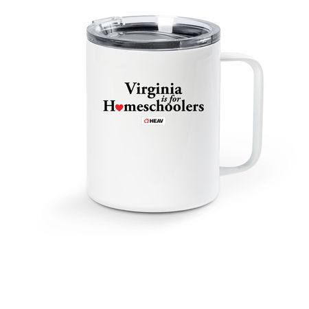 Virginia Is for Homeschoolers, a White Stainless Steel Travel Mug