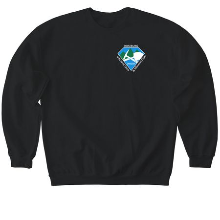 Logo Front and Back, a Black Softstyle Crewneck Sweatshirt
