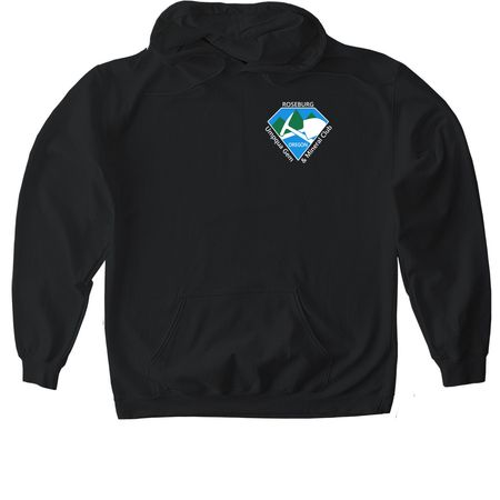 Logo Front and Back, a Black Gildan Softstyle Pullover Hoodie