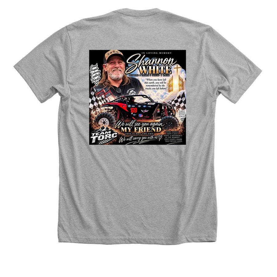 Memorial shirts for Shannon, a Athletic Heather Premium Unisex Tee (back-view)