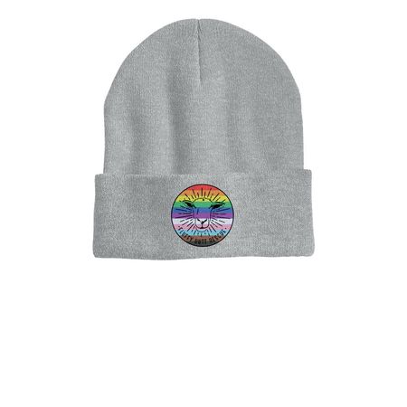 Radiant Goldie LGBTQIA+ beanies, a Heather Grey Printed Cuffed Beanie