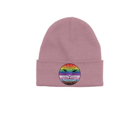 Radiant Goldie LGBTQIA+ beanies, a Cosmic Pink Printed Base Camp Beanie