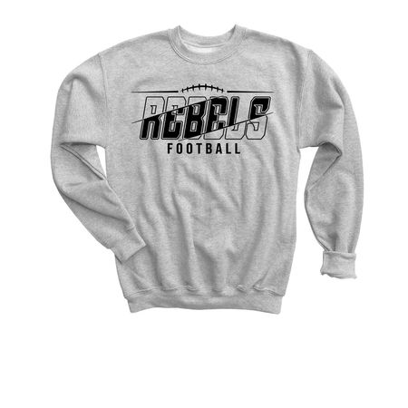 Rebels Football, a Sport Grey Youth Crewneck Sweatshirt
