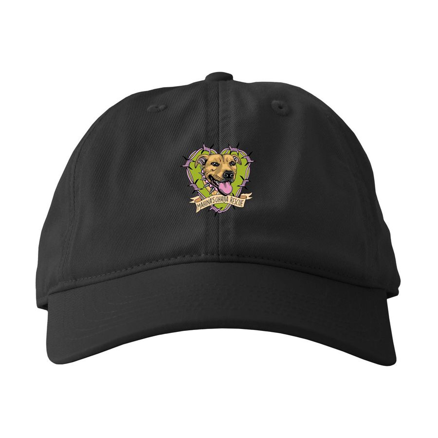 ?Mahina?s Ohana Rescue? logo hat, a Black Printed Eco Baseball Cap