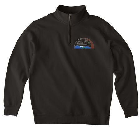 NRV Logo, a Black Midweight Quarter Zip Pullover