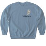 Vintage PAO Pelvis Tee, a Stone Blue Softstyle Crewneck Sweatshirt (back-view)