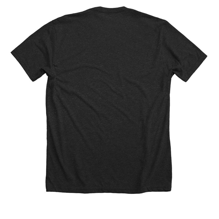EightKB "Melting Brain", a Dark Grey Heather Premium Unisex Tee (back-view)