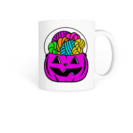 Forget the Candy... Purple Candy Pail Mug ðŸŽƒ White Coffee Mug