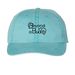 Show Your Buddy Spirit, a Aqua Printed Pigment Dye Baseball Cap