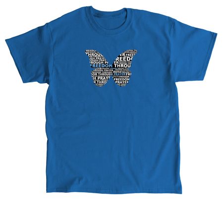 Freedom Through Prayer - Butterfly, a Royal Classic Unisex Tee