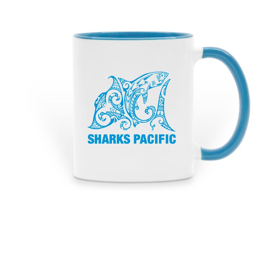 Ceramic Coffee Mugs, a Light Blue Two-Tone Ceramic Mug