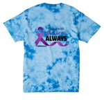 DV Awareness Month 2026, a Sky Blue Crystal Tie Dye Tee (back-view)