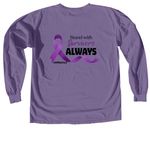 DV Awareness Month 2026, a Grape Comfort Colors Long Sleeve Tee (back-view)