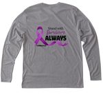 DV Awareness Month 2026, a Premium Heather Triblend Long Sleeve Tee (back-view)