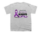 DV Awareness Month 2026, a Sport Grey Youth Unisex Tee (back-view)