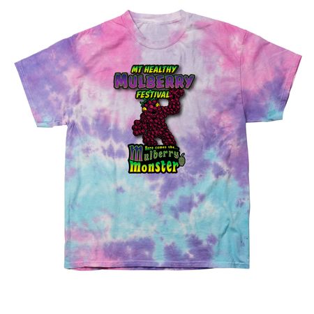 Here Comes the Mulberry Monster!, a Cotton Candy Classic Tie Dye Tee
