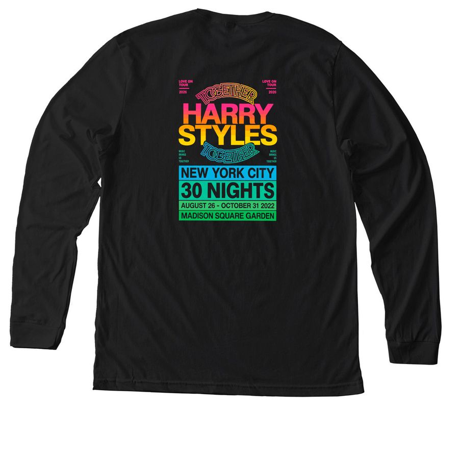Together Together Harry Styles New York 2026, a Solid Black Blend Premium Long Sleeve Tee