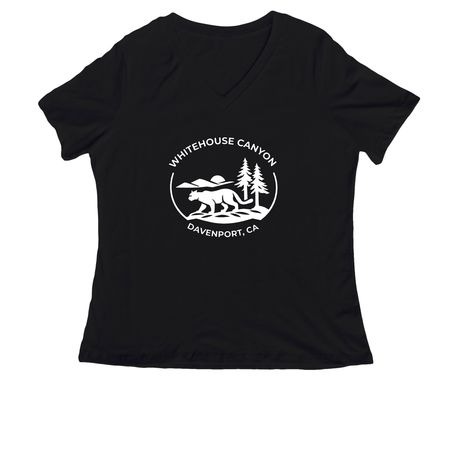 Whitehouse Canyon Road Fund&nbsp;, a Black Women's Relaxed V-Neck Tee