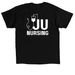 JU NURSING, a Black Classic Unisex Tee (back-view)