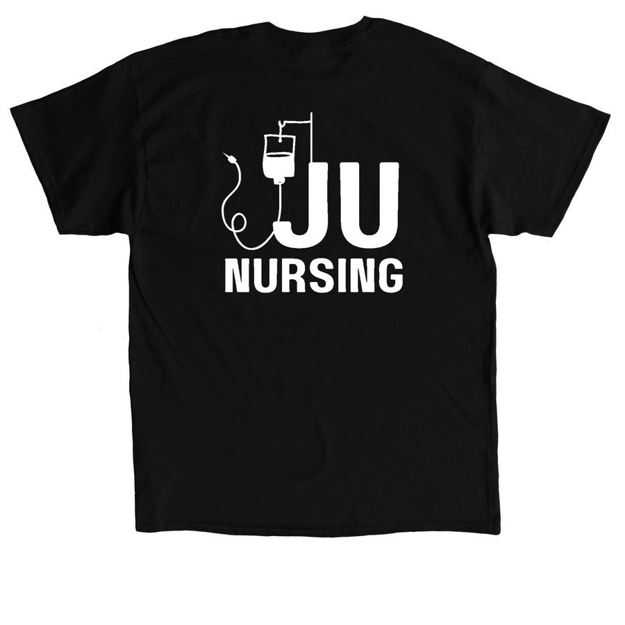 JU NURSING, a Black Classic Unisex Tee (back-view)