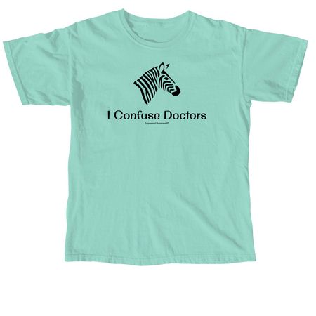 I Confuse Doctors, a Chalky Mint Comfort Colors Unisex Tee
