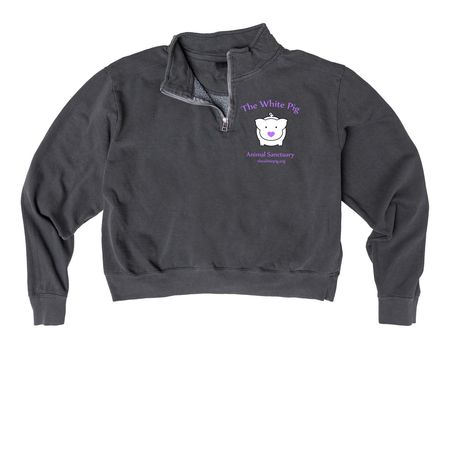 The White Pig Animal Sanctuary, a Pepper Comfort Colors Women's Quarter Zip Pullover