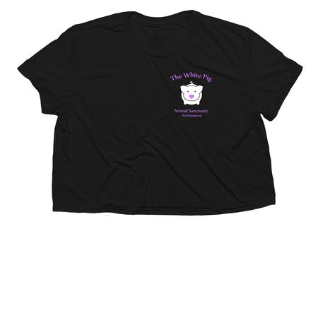 The White Pig Animal Sanctuary, a Black Women?s Flowy Cropped Tee