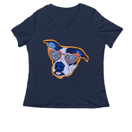 The Josie, a Navy Women's Relaxed V-Neck Tee