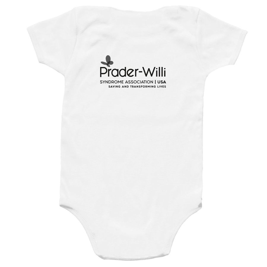 Wear Your Stripes White Onesie, a White Infant Onesie (back-view)