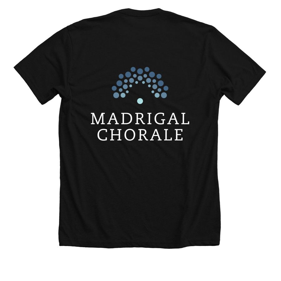 Madrigal Chorale - Color Logo, a Solid Black Blend Premium Unisex Tee (back-view)