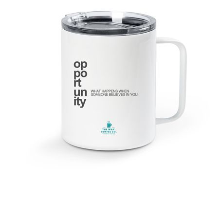 Opportunity&nbsp;, a White Stainless Steel Travel Mug