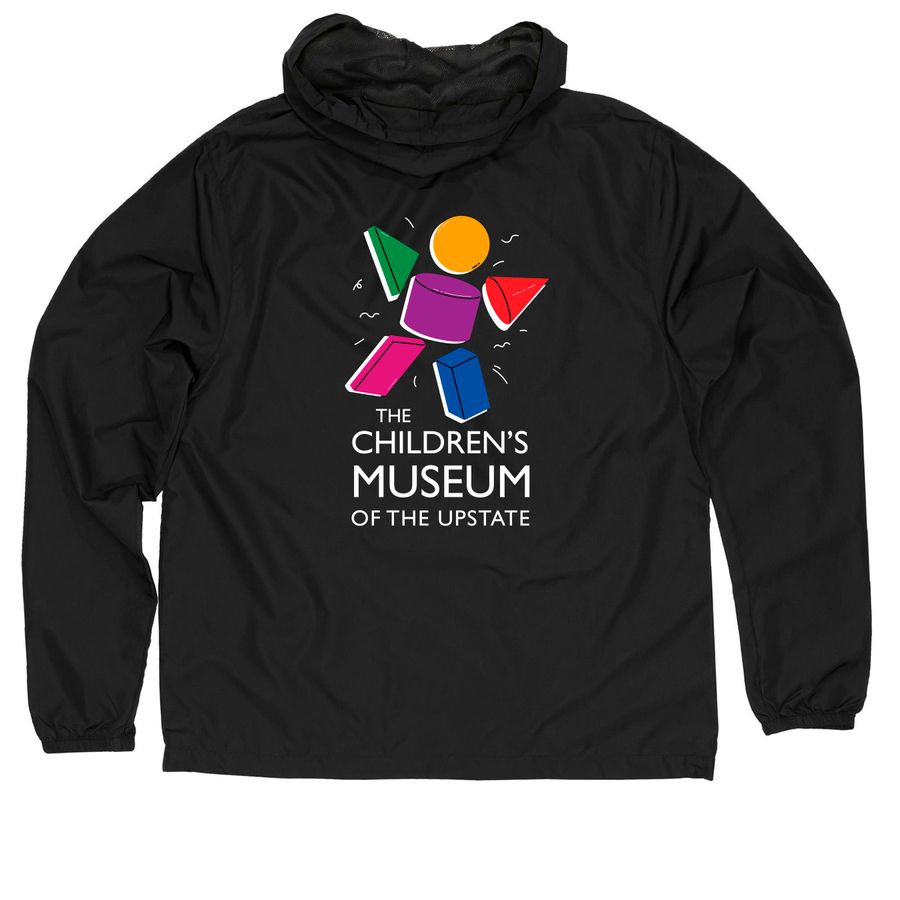 TCMU Jacket (Full Color), a Black Quarter-Zip Windbreaker (back-view)