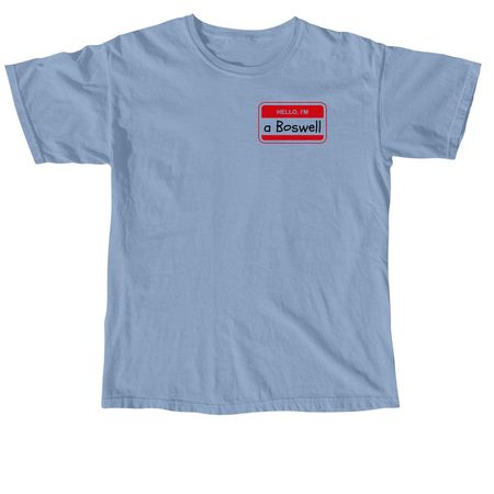 Youth Nametag Shirts, a Washed Denim Comfort Colors Youth Tee