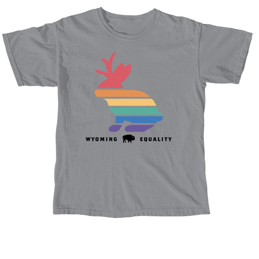Rainbow Jackalope, a Granite Comfort Colors Unisex Tee