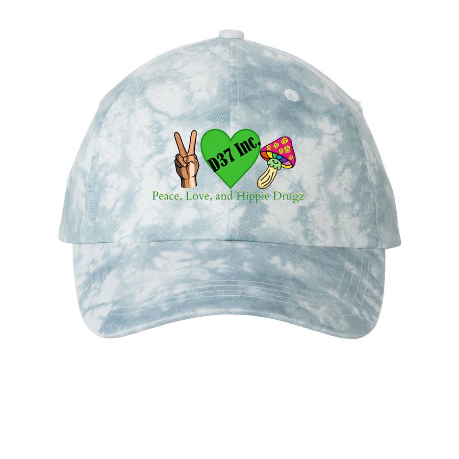 D37 Inc. Can't Do It Without YOU!, a Light Blue Printed Tie Dye Baseball Hat