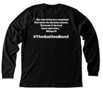 The Galilee Band, a Black Heather Premium Long Sleeve Tee (back-view)