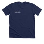 Cape Cod loves Cranberries, a Solid Navy Blend Premium Unisex Tee (back-view)