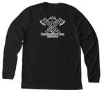 Berserker lawn Care Fall collection, a Solid Black Blend Premium Long Sleeve Tee (back-view)