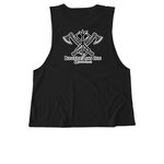 Berserker lawn Care Fall collection, a Deep Black Allmade Eco Triblend Women?s Muscle Tank (back-view)