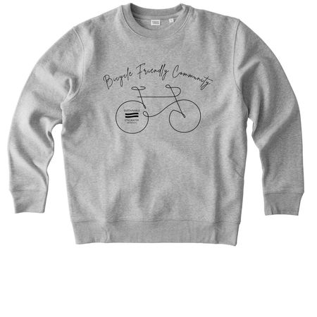 Bicycle Friendly - Long Sleeves, a Heather Grey Stanley/Stella Unisex Changer 2.0 Crewneck Sweatshirt