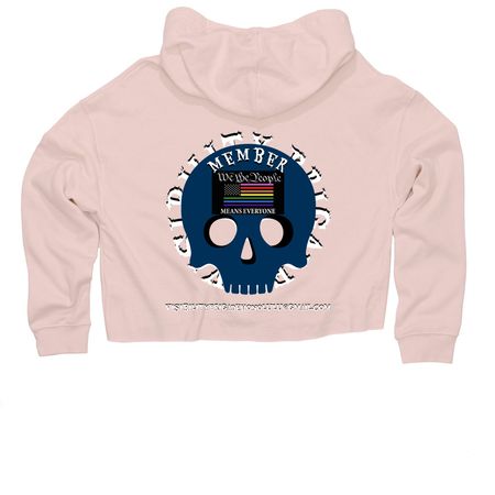 Visibility Brigade Honolulu Member Merch, a Blush Women?s Lightweight Cropped Hoodie (back-view)