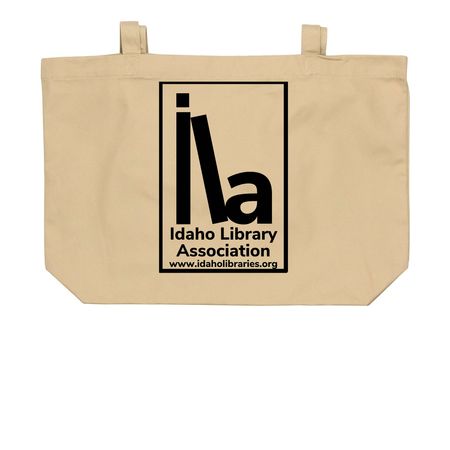 Libraries are for Everyone, a Oyster Large Organic Cotton Tote Bag (back-view)