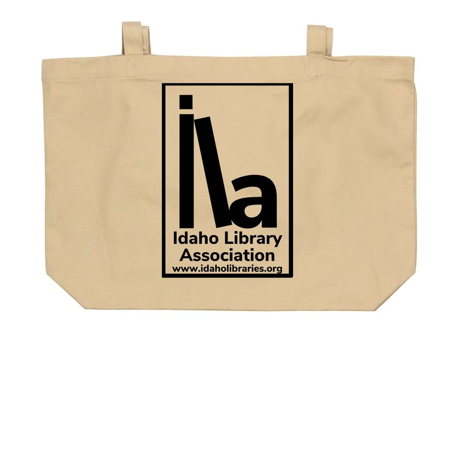 Libraries are for Everyone, a Oyster Large Organic Cotton Tote Bag (back-view)