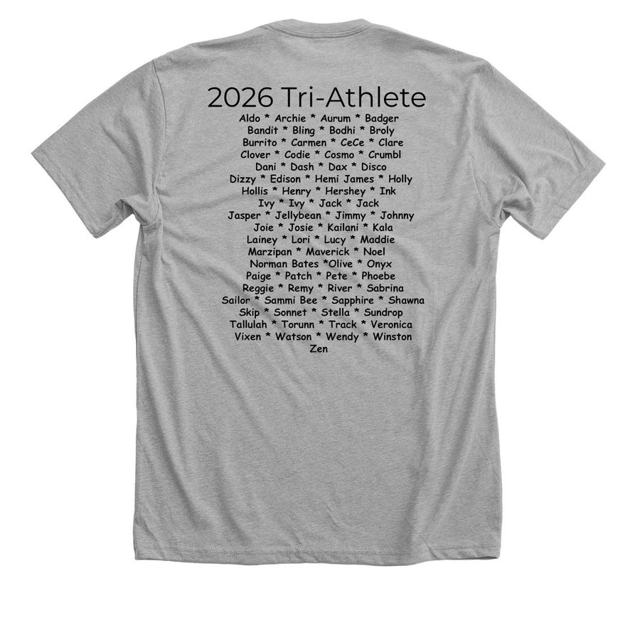 2026 Tri-Athlete, a Athletic Heather Premium Unisex Tee (back-view)
