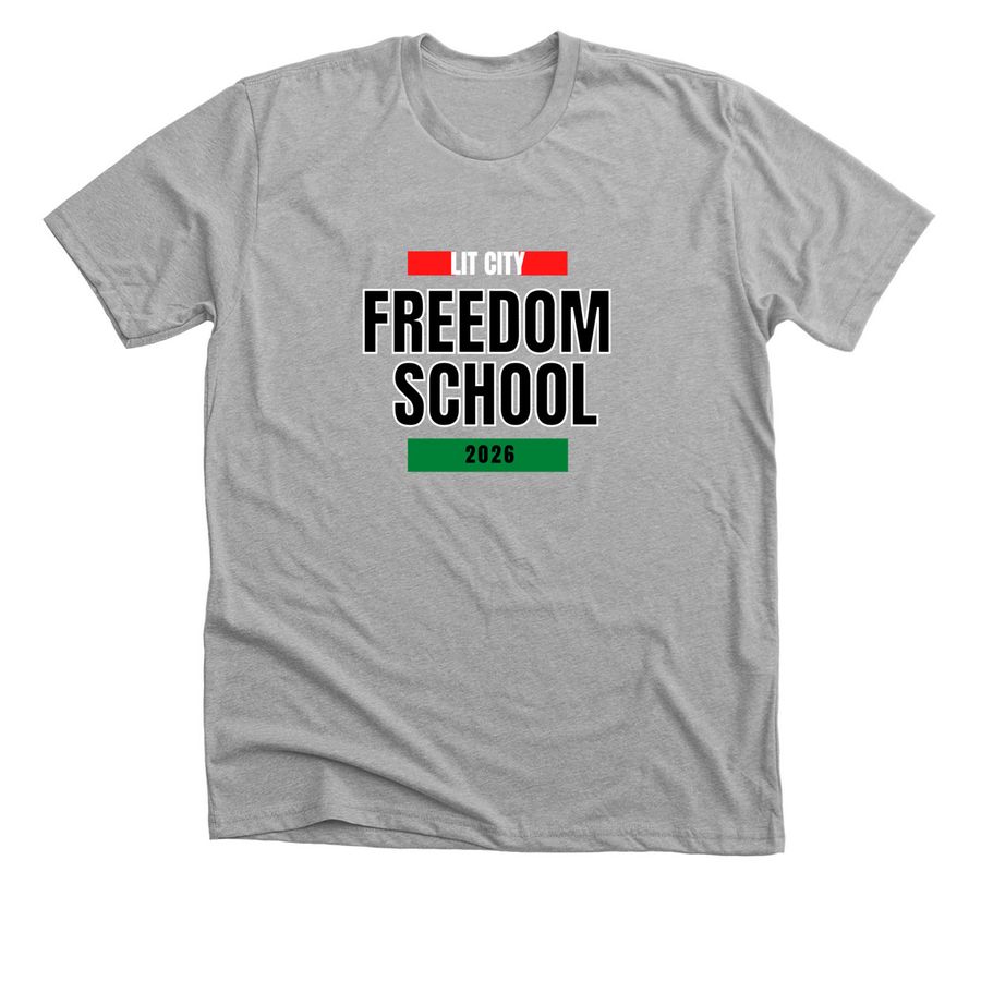 Lit City Freedom School Ts, a Athletic Heather Premium Unisex Tee
