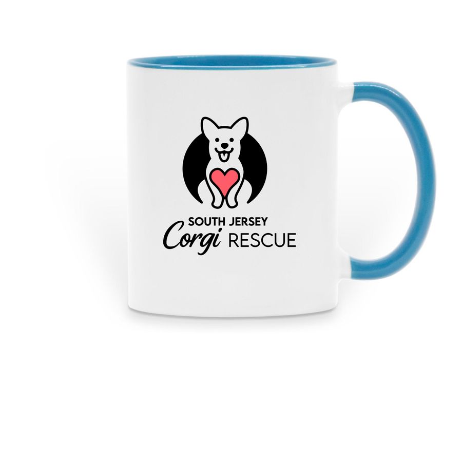 SJCR Mug, a Light Blue Two-Tone Ceramic Mug