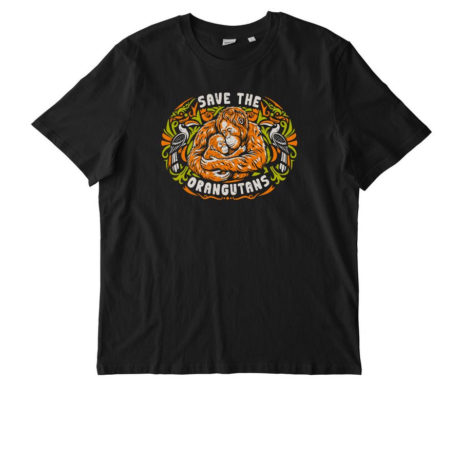 Save the Orangutans, a Black Stanley/Stella Unisex Creator 2.0 Tee