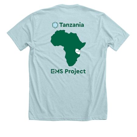 TZEMS Africa Tee - Light, a Heather Ice Blue Premium Unisex Tee (back-view)